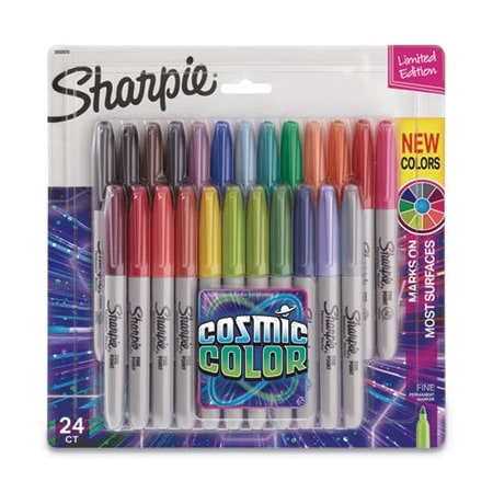 Sanford Sharpie, COSMIC COLOR PERMANENT MARKERS, MEDIUM BULLET TIP, ASSORTED COLORS, 24PK 2033573